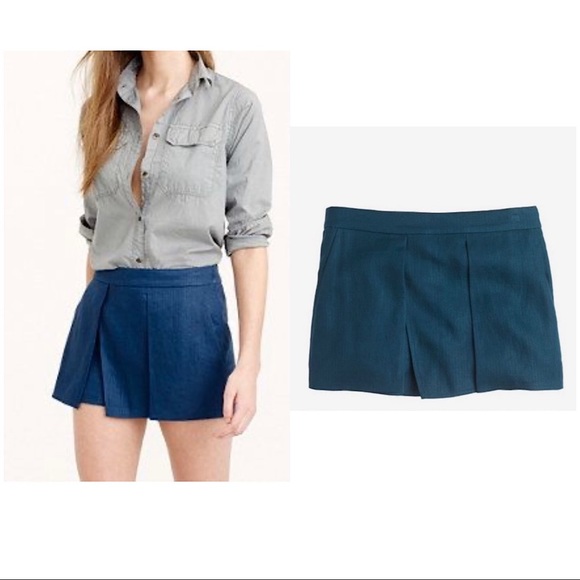 NWT J.Crew Sz 10 Linen Pleated Skort - Picture 2 of 5